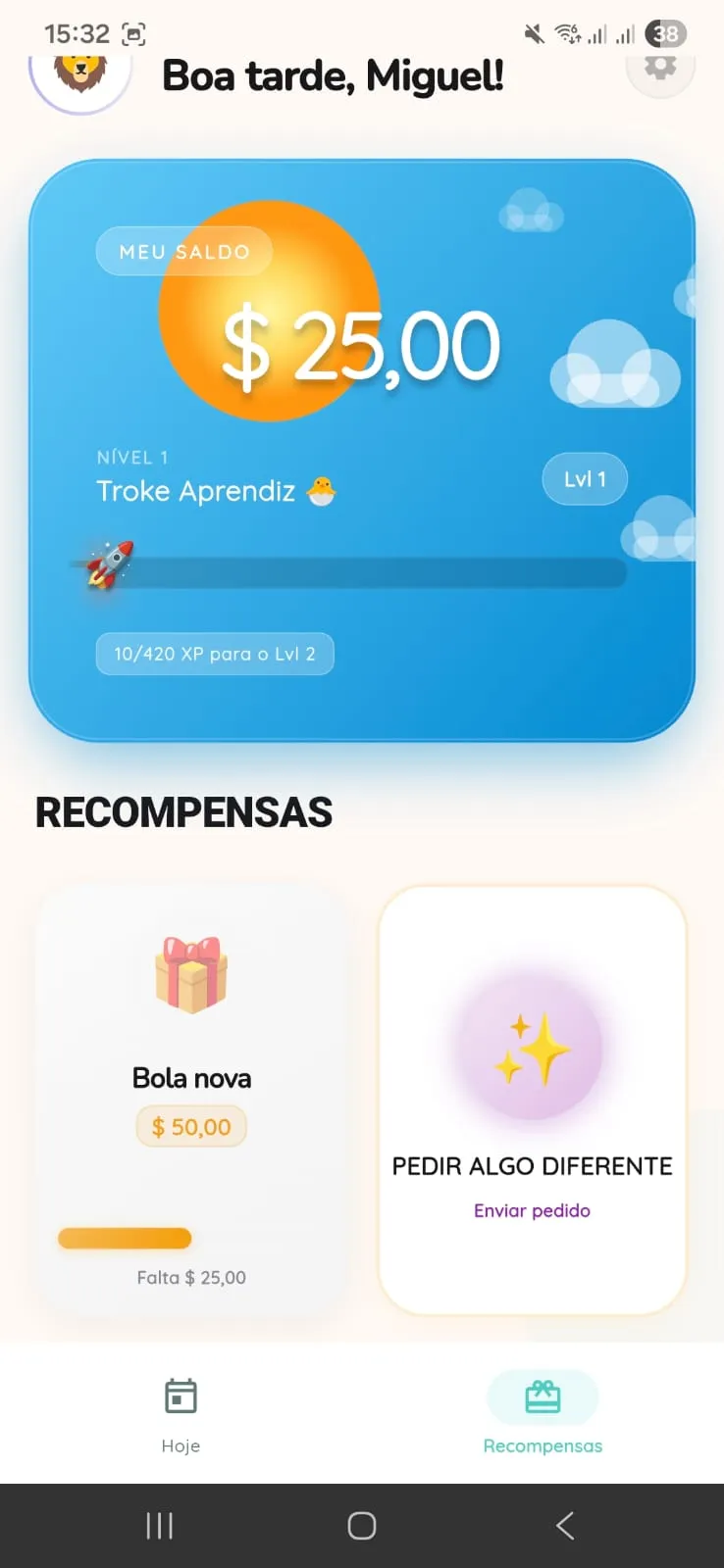 Recompensas da criança